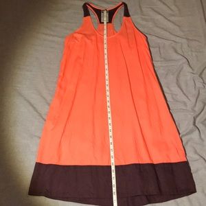 Patagonia coral and purple cotton dress.